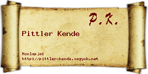 Pittler Kende névjegykártya